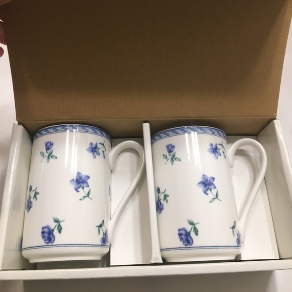 NWT Mikasa blue medley cappuccino mug set of 2 - Picture 1 of 12